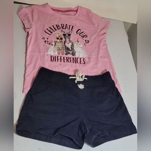Girls t shirts and shorts summer outfit size medium